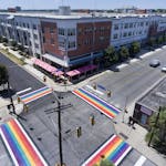 Photo of San Antonio Rainbow Crosswalk