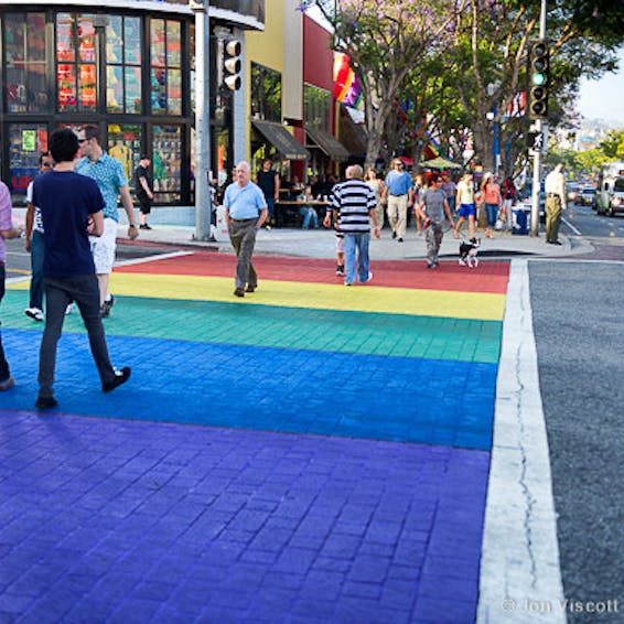 Photo of WeHo Rainbow Crosswalk